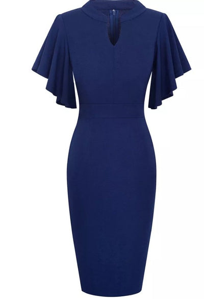 Rochie Vintage Pencil Chic Bleumarin