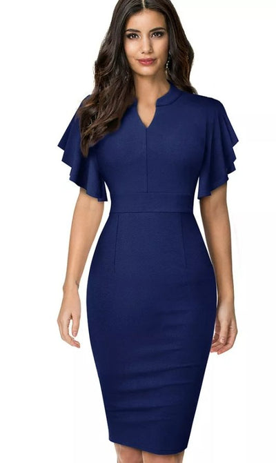 Rochie Vintage Pencil Chic Bleumarin