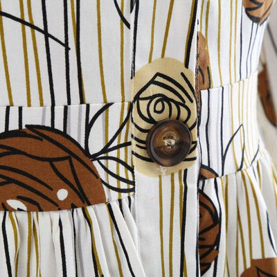 Rochie Vintage Desen Maneci Lungi