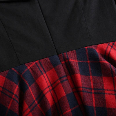 Rochie Tartan Vintage Cu Umeri