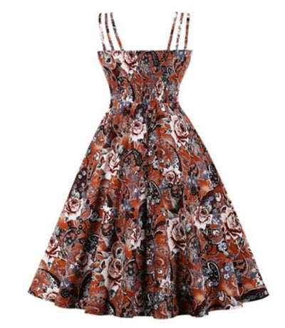 Rochie Vintage Plus Size Cafea Alba