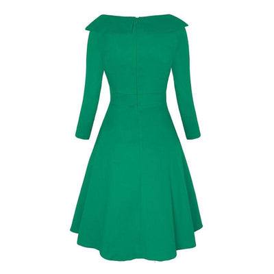 Rochie Vintage Plus Size Verde Iarna