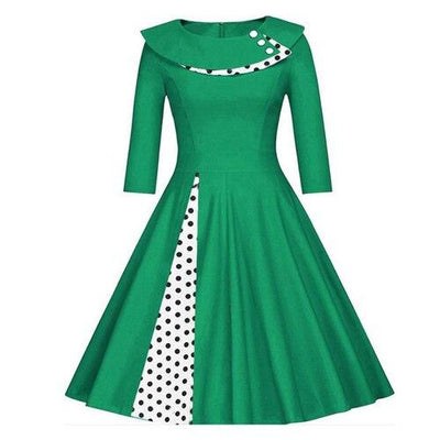 Rochie Vintage Plus Size Verde Iarna