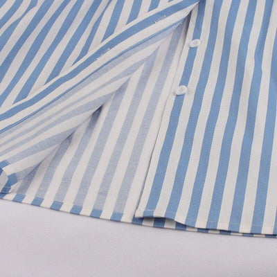 Rochie Vintage Cu Dungi Albastre Marimi Mari