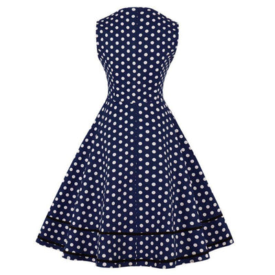 Rochie Vintage Plus Marime Retro Bleumarin