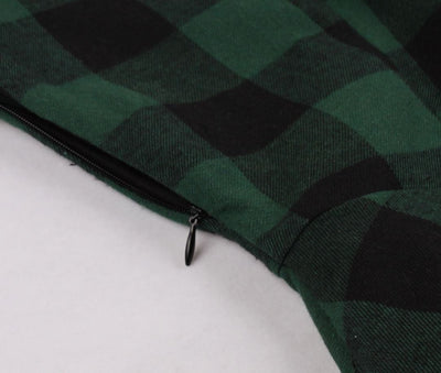 Rochie Vintage Cu Carouri Mari Marimi Verde