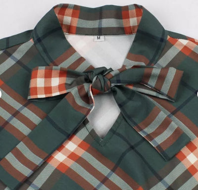 Rochie Vintage Cu Carouri De Iarnă