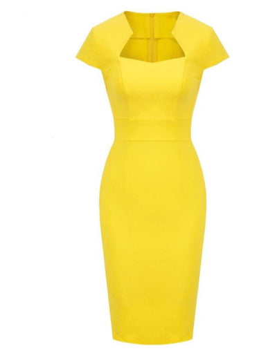 Rochie De Zi Galbenă De Epocă