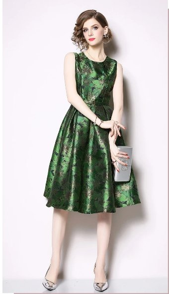 Rochie De Zi Verde Vintage