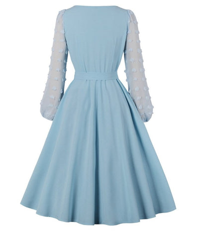 Rochie Boho Lungă Vintage Albastră