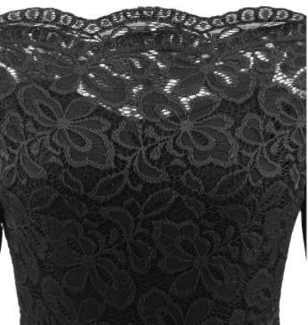 Rochie Neagră De Epocă Cu Gât De Barcă