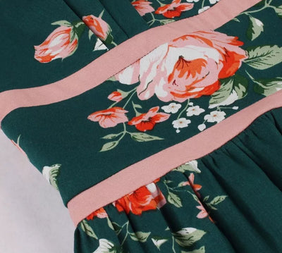 Rochie Cu Flori Plisate De Epocă