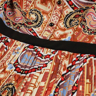 Rochie Vintage Plisată Portocalie