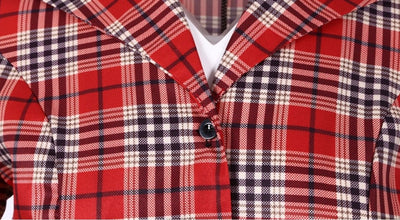 Rochie Vintage Cu Dungi Roșii Și Negre