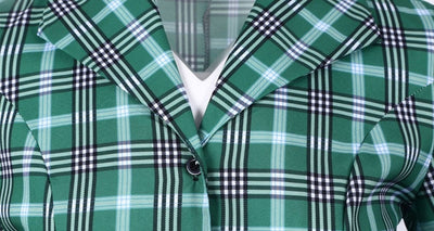 Rochie Vintage Cu Dungi Verzi Și Negre