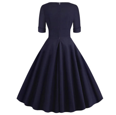 Rochie Rockabilly De Epocă, Anii 50, Bleumarin
