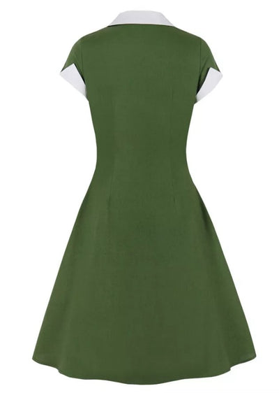 Rochie Vintage Rockabilly Anii 50 Verde