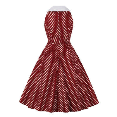 Rochie Vintage Din Bumbac Rockabilly Bordeaux
