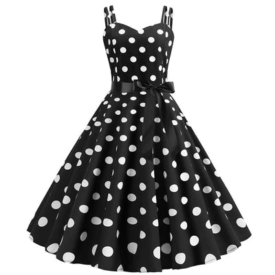 Rochie Rockabilly De Epocă, Buline Negre