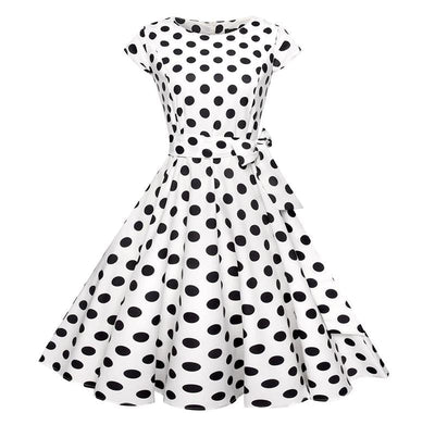 Rochie Vintage Romantica Alb Negru