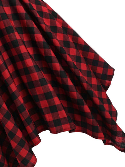 Rochie Vintage Cu Talie Înaltă În Carouri