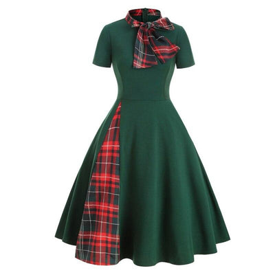Rochie Vintage Tartan Verde