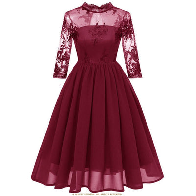Rochie Vintage Din Voile Burgundy
