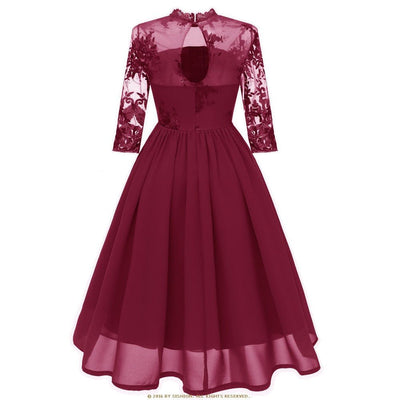 Rochie Vintage Din Voile Burgundy