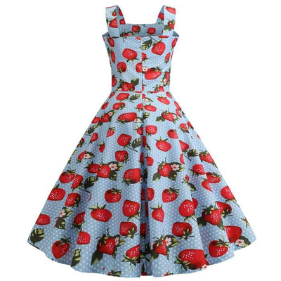 Rochie De Epocă 1950 Strawberry Blue