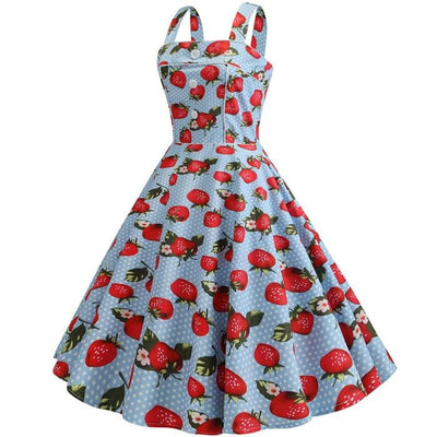 Rochie De Epocă 1950 Strawberry Blue