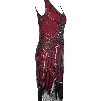 Rochie Gatsby De Epocă Anilor 20 Bordeaux