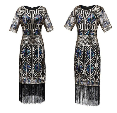 Rochie Gatsby De Epocă, Lungă, Aurie, Anii 20