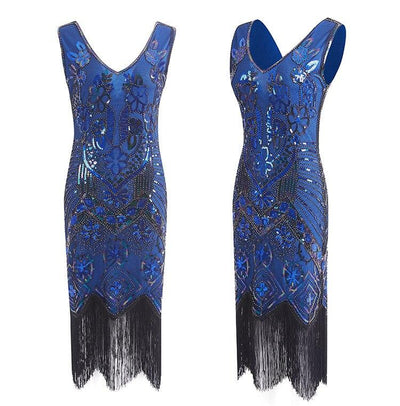 Rochie Paris Albastră Vintage Anilor 20