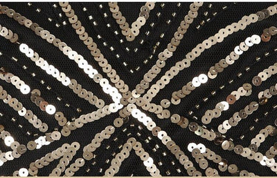 Rochie Retro Anilor 20 Negru Auriu