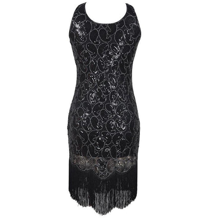 Rochie Vintage Anii 20 Sexy Neagra