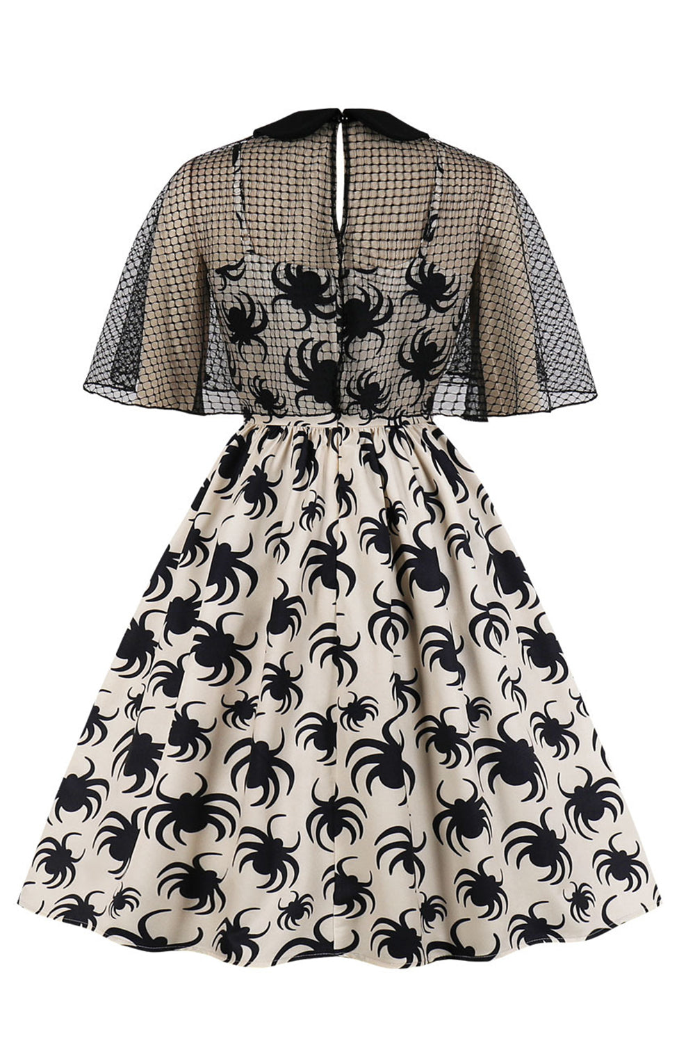 Rochie De Halloween Cu Imprimeu Alb De Paianjen