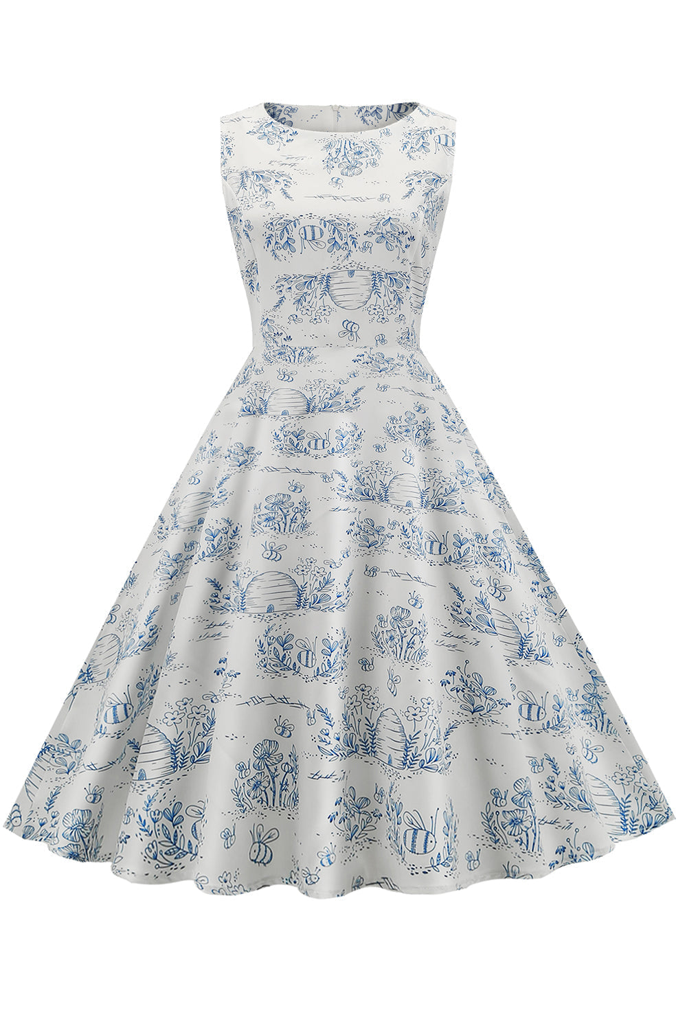 Rochie De Epocă Cu Imprimeu Floral Anilor 1950