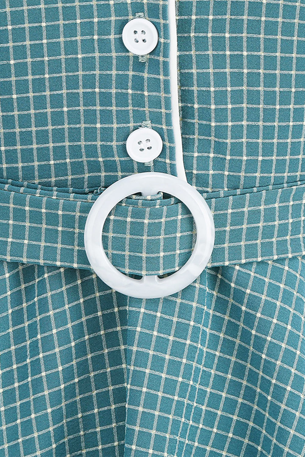 Rochie De Epocă Cu Brâu În Carouri Din Anii 1950