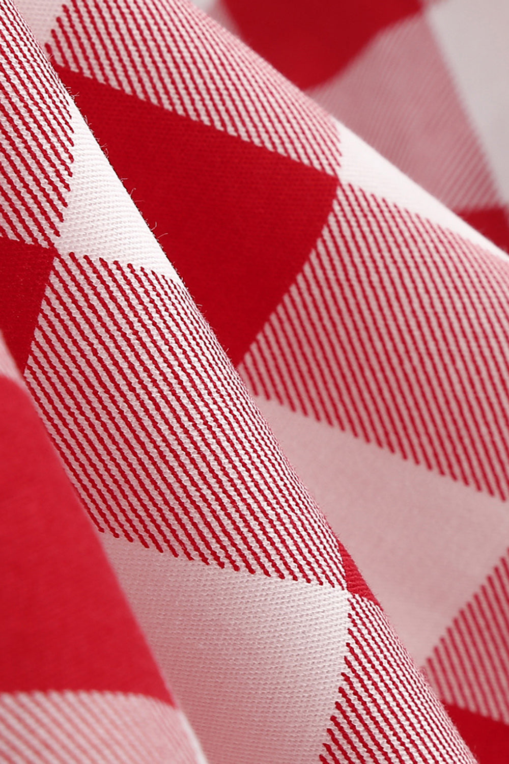 Rochie Roșie În Carouri De Epocă Din Anii 1950