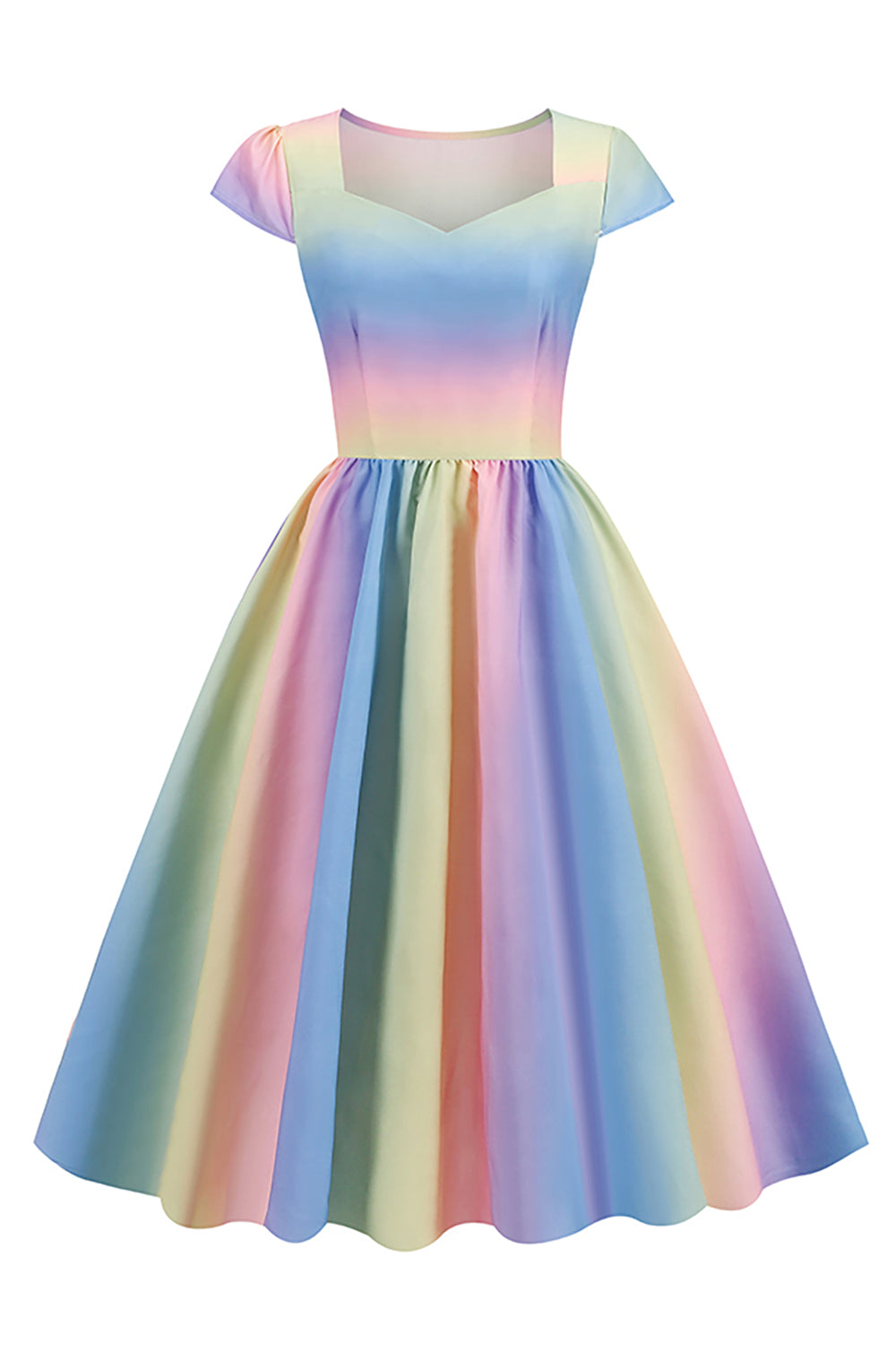 Rochie Curcubeu În Stil Anilor 50 De Epocă