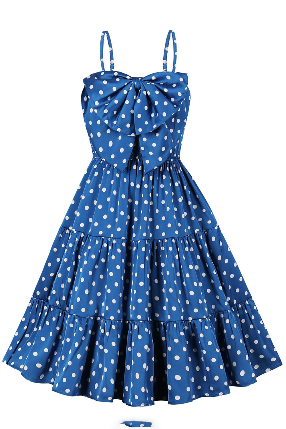 Rochie Vintage Cu Buline Albastre