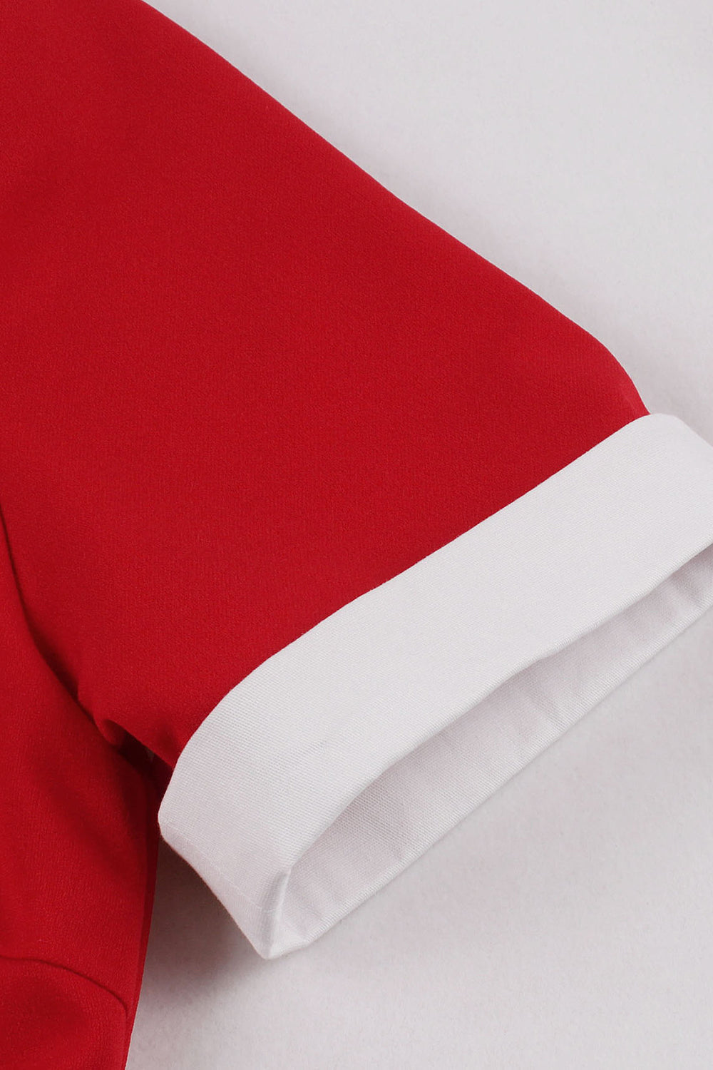 Rochie Leagăn Cu Guler Roșu Cu Rever Anilor 50