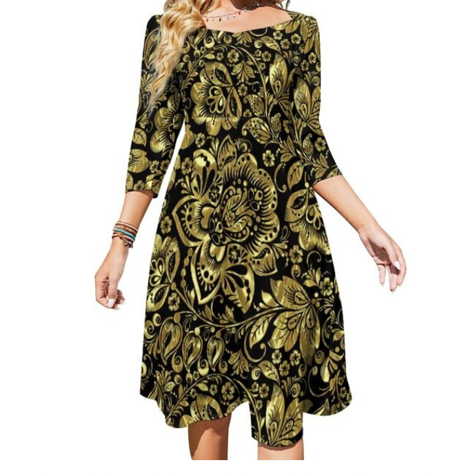 Rochie Scurtă Aurie Anilor 70