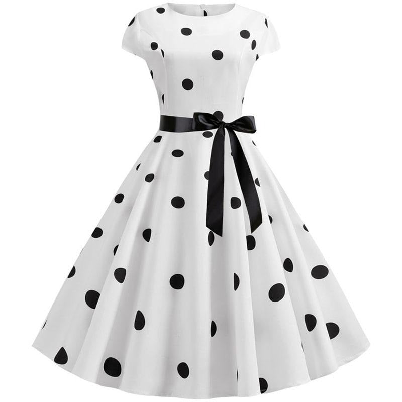 Rochie Vintage Cu Buline Albe