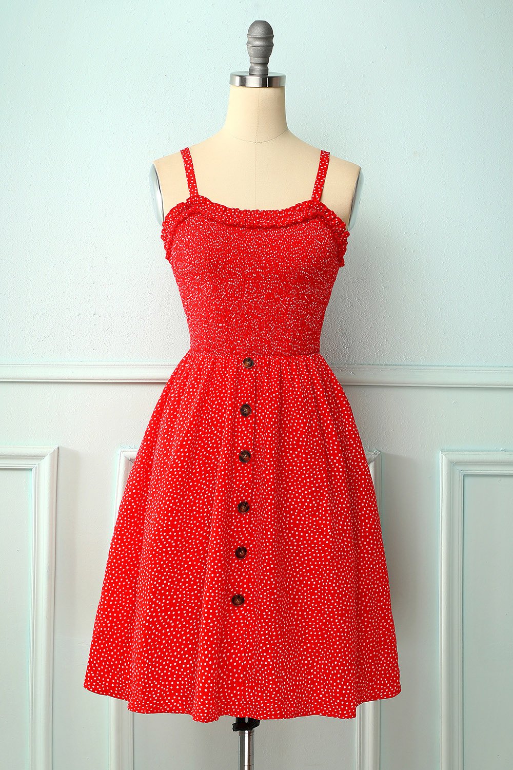 Rochie Vintage Rosie Florala Cu Nasture
