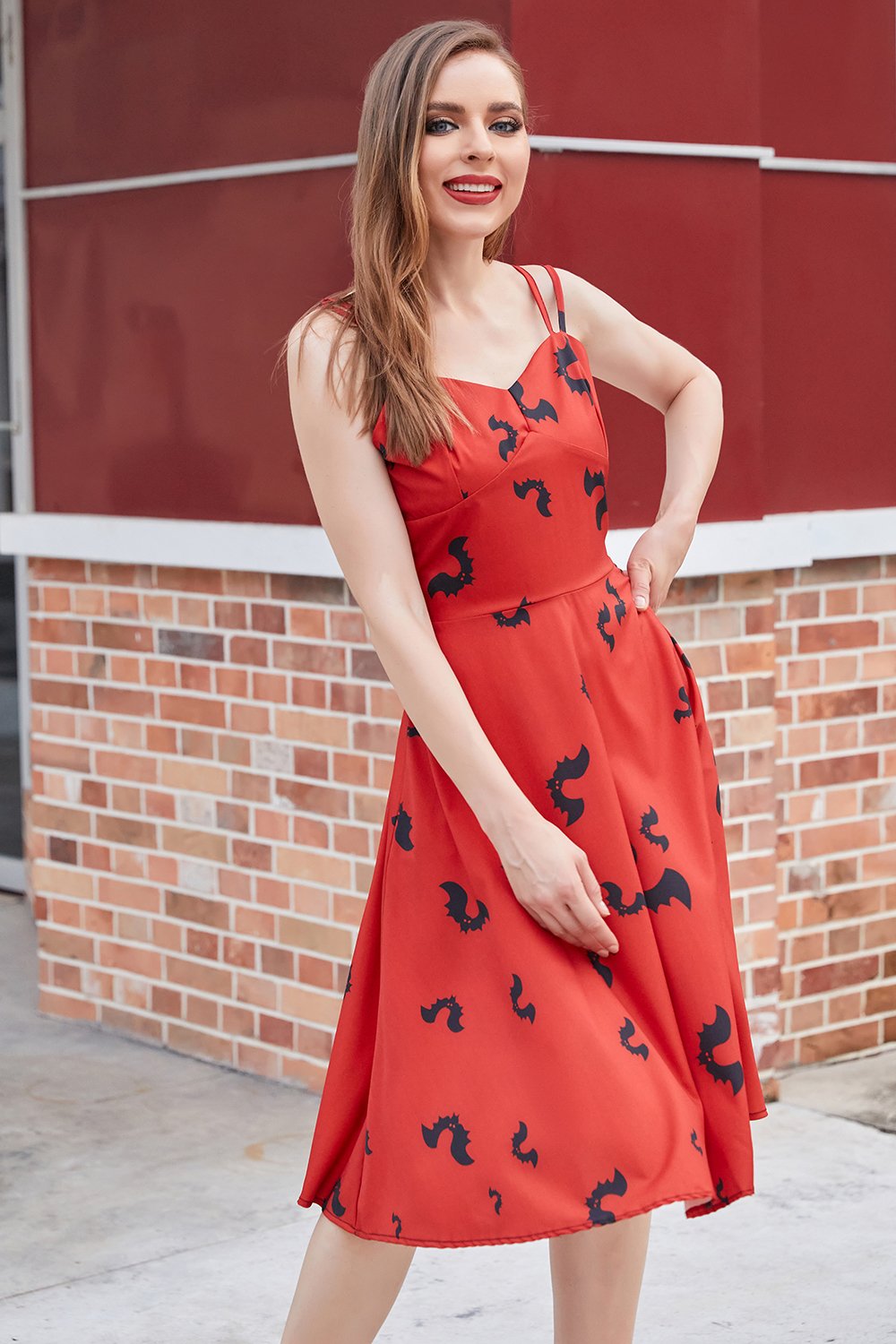 Rochie În Stil Gotic Vintage Cu Imprimeu Lilieci