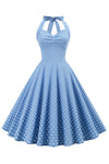 Rochie Retro Cu Buline Fără Spate Pentru Femei