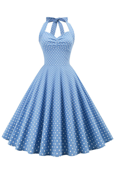Rochie Retro Cu Buline Fără Spate Pentru Femei
