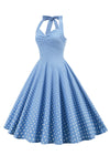 Rochie Retro Cu Buline Fără Spate Pentru Femei