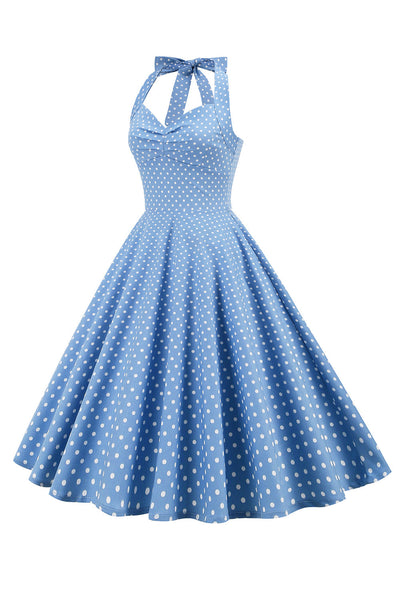Rochie Retro Cu Buline Fără Spate Pentru Femei